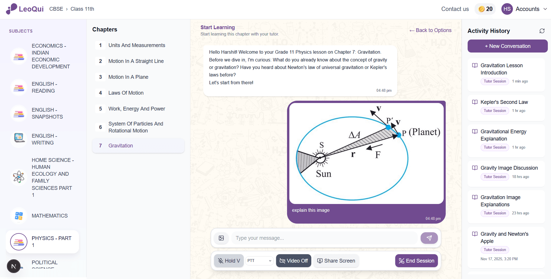Preview of LeoQui learning platform interface